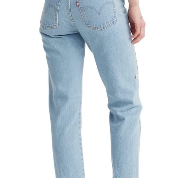 Levi's Light Blue Straight Leg Jeans with Floral Design - Picture 2 of 5